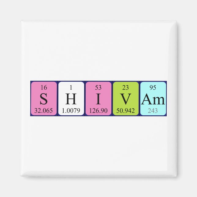Shivam periodisk bord namn magnet (Framsidan)