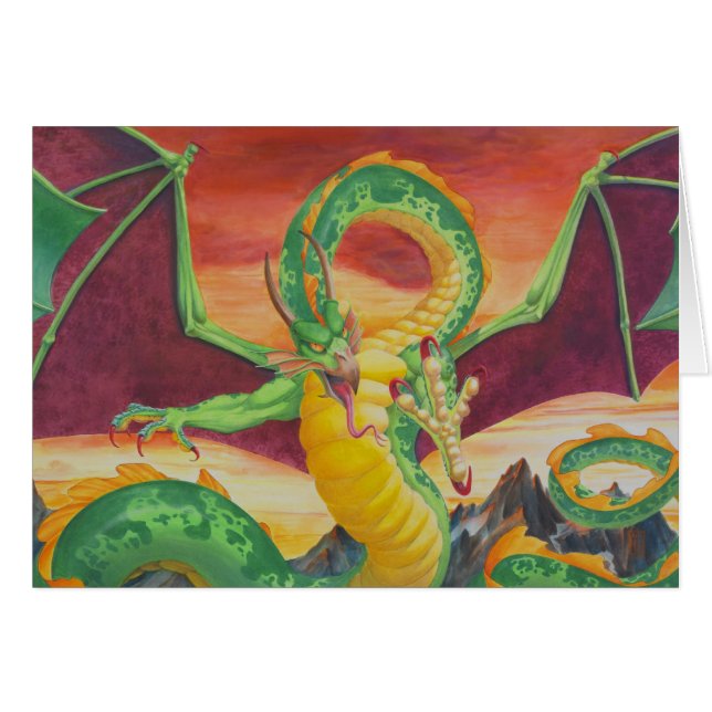 Shivan drakerevidering hälsningskort (Framsidan Horizontal)