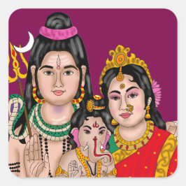 Shivas familjesticker fyrkantigt klistermärke