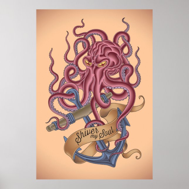 Shiver My Soul | Octopus Tatto Poster (Framsidan)