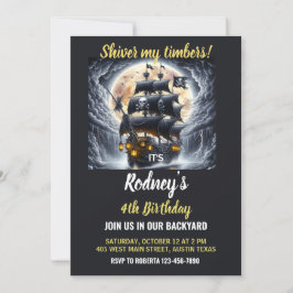 Shiver My Timbers Pirate Theme Birthday Invitation Inbjudningar