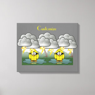 Shiving Rainy Day Penguin Thunder_Cove Canvastryck