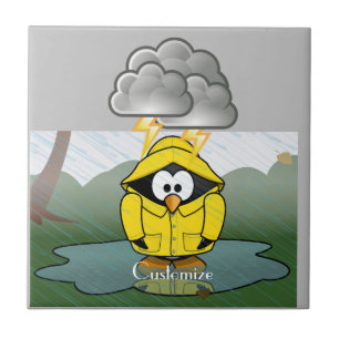 Shiving Rainy Day Penguin Thunder_Cove Kakelplatta