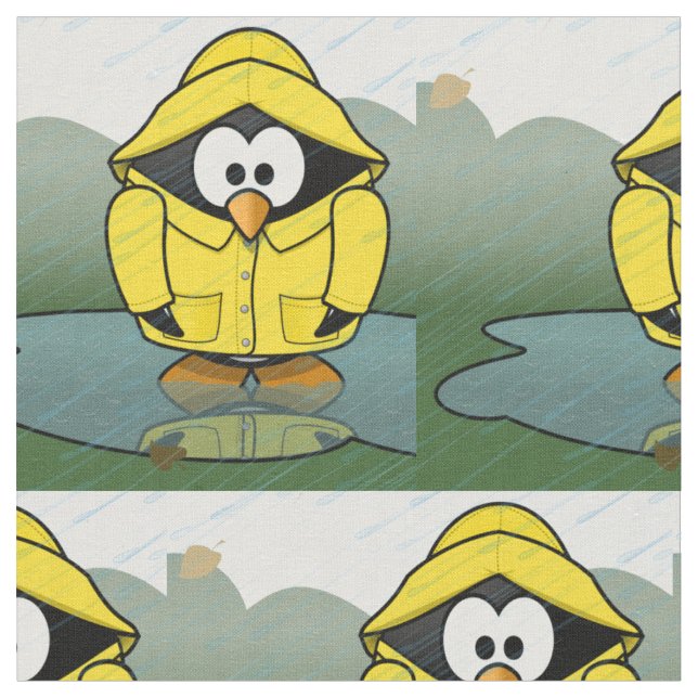 Shiving Rainy Day Penguin Thunder_Cove Tyg (Närbild)