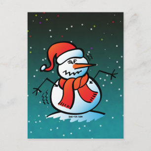 Shiving Snögubbe Vykort