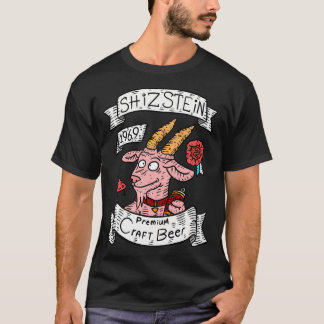 Shizstein. Craft Beer Logotyp. Rosa Goat. T Shirt