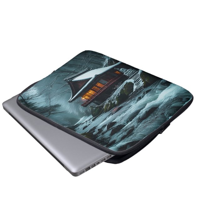 Shizuka na Fuyu: Tyst tempel vid vinterfloden Laptop Fodral (Framre botten)