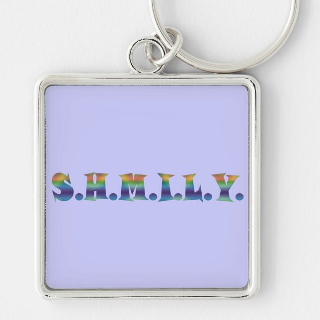 SHMILY Keychain Fyrkantig Silverfärgad Nyckelring (Framsidan)