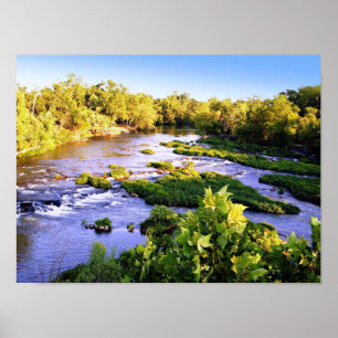 Shoal Bäck vid Joplin Missouri Sunset Photo Poster