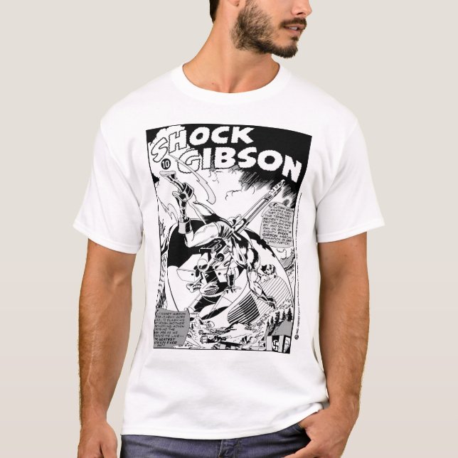 'SHOCK Gibson' Comic Panel T-Shirt (Framsida)