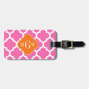Shock rosa#2 Moroccan #5 Pumpkin 3 Initial Monogra Bagagebricka