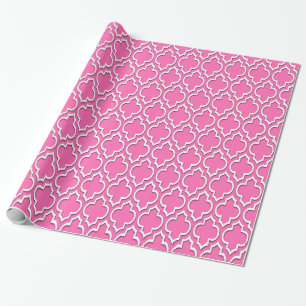 Shock rosa #2 Vit XL Moroccan Quatrefoil #7DS Presentpapper