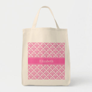 Shock rosa 2 W-skada #3 Namn Monogram Tygkasse