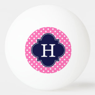 shock rosa #2 Wht Polka Dot Navy Quatrefoil Monogr Pingisboll