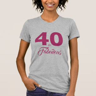 Shock rosa 40 och Fabulous 40:e födelsedagsgåva T Shirt