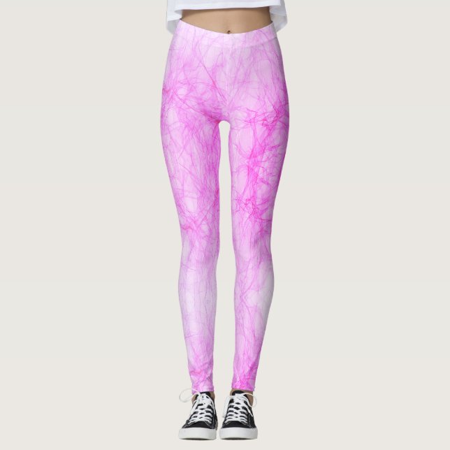 Shock rosa Abstrakt Grunge Leggings (Framsida)
