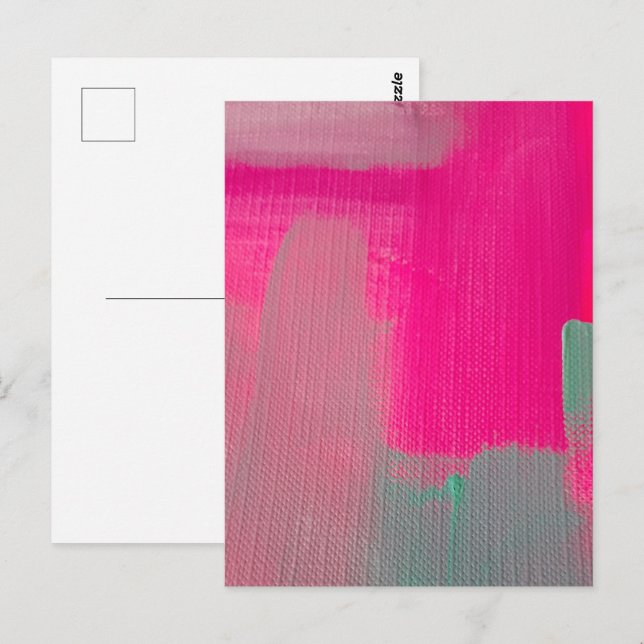 Shock rosa Abstrakt Vykort (Fram/baksida)
