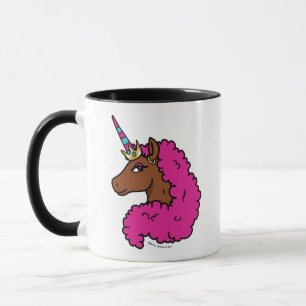 Shock rosa Afro Unicorn Mugg