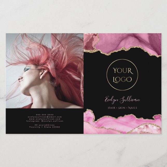 shock rosa agate bifold brochure (Framsida)