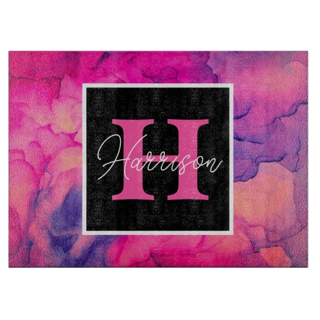 Shock rosa Alkohol Bläck Monogram Personlig (Framsidan)