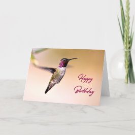 Shock rosa Anna's Hummingbird Photo Birthday Card Tack Kort