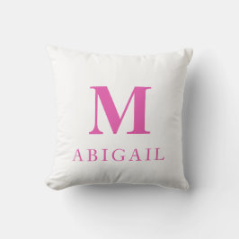 Shock rosa Anpassningsbar Monogram Namn Kudde