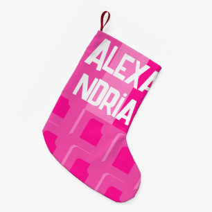 Shock rosa Återställning av personlig Liten Julstrumpa