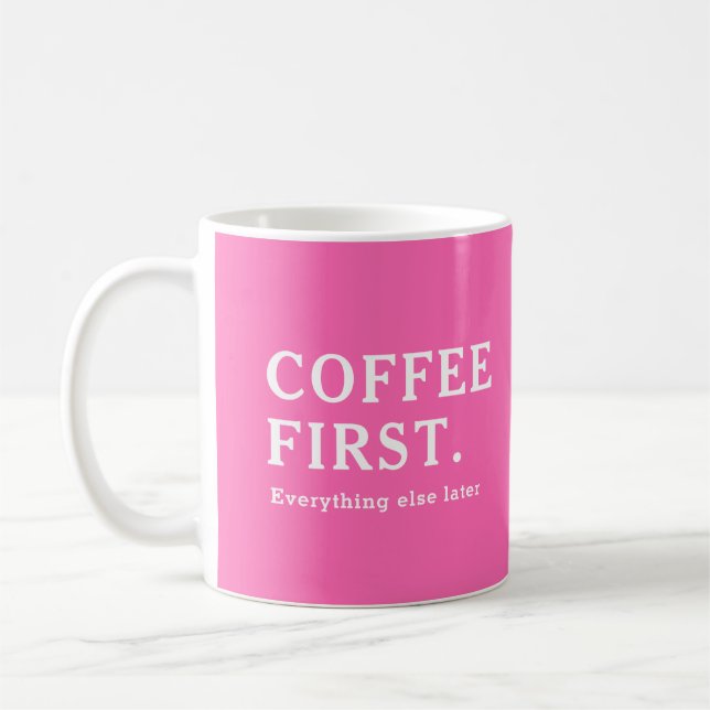 Shock rosa av modern Elegant först Kaffemugg (Vänster)