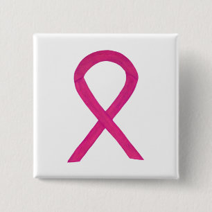 Shock rosa Awareness Ribbon Anpassningsbar Art Sti Knapp