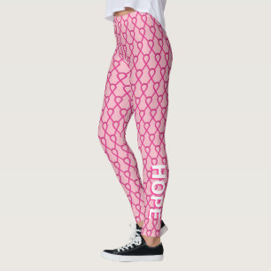 Shock rosa Awareness Ribbon Anpassningsbar Ord Leg Leggings