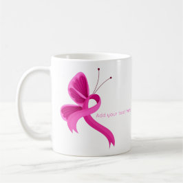 Shock rosa Awareness Ribbon Butterfly Coffee Mugg