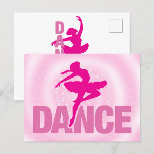 Shock rosa Ballerina Dance Gnistra Vykort