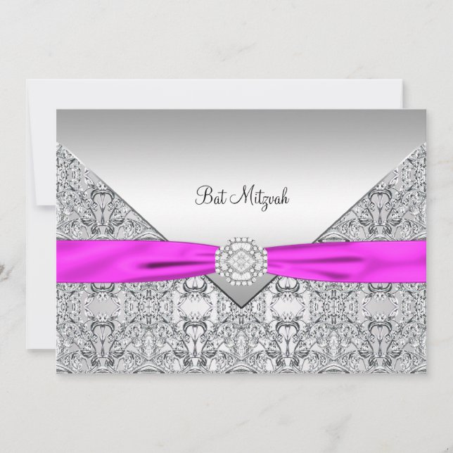 Shock rosa Bat mitzvah Inbjudningar (Framsida)