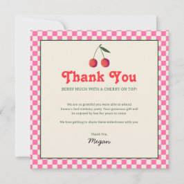 Shock rosa Berry Cherry Retro Birthday Tack Kort