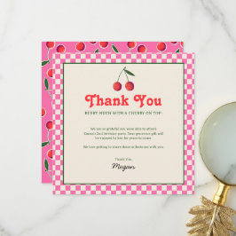 Shock rosa Berry Cherry Retro Birthday Tack Kort