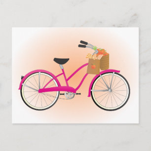 shock rosa Bicycle med Orangar Vykort