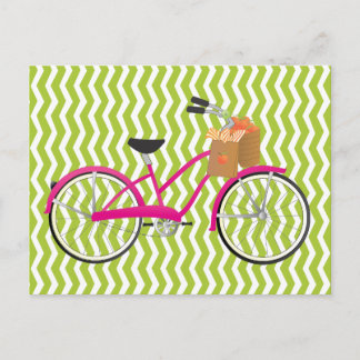 Shock rosa Bicycle med Orangar Vykort