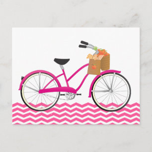 shock rosa Bicycle med Orangar Vykort
