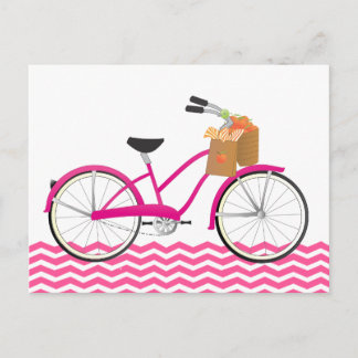 Shock rosa Bicycle med Orangar Vykort