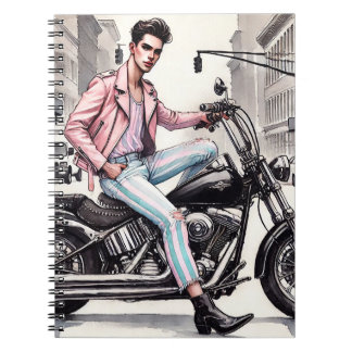 Shock rosa biker anteckningsbok