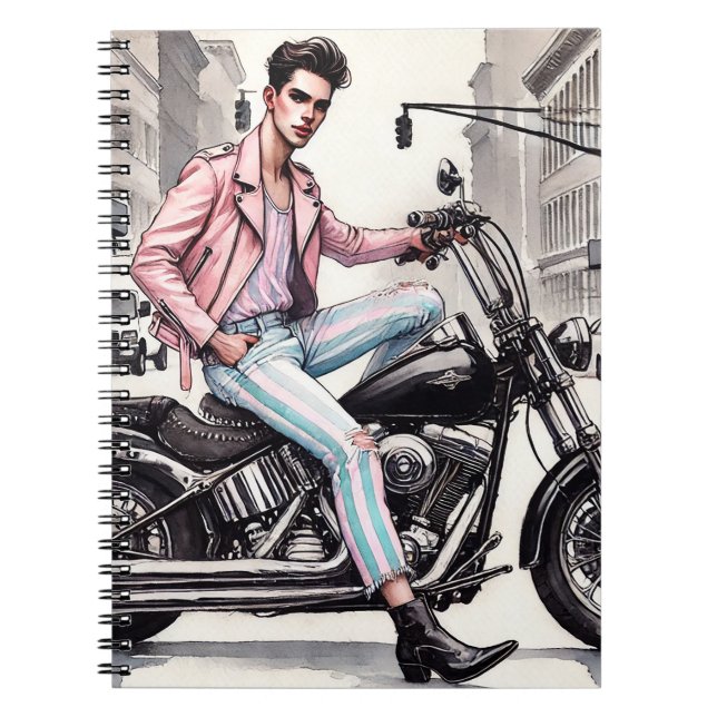 Shock rosa biker anteckningsbok (Framsidan)