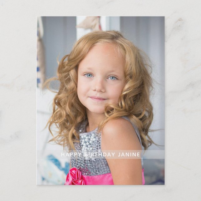 Shock rosa Birthday Photo Anpassningsbar Vykort (Framsida)