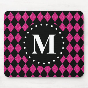 Shock rosa Black Diamond Mönster Monogram Musmatta