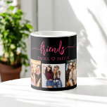 Shock rosa Black Friends 3 Photo Vänskap Collage Kaffemugg<br><div class="desc">Fira ditt speciella band med Shock rosa Friends 3 Photo Vänskap Collage Coffee Mugg. Det här pulserande mugg visar en kollage av tre omhuldade foton som fångar oförglömliga ögonblick med dina bästa vänner. Shock rosa ger en roligt och snyggt beröring och skapar det som en fristående biet för kaffe eller...</div>
