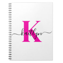 Shock rosa Black Initial Namn Monogrammed