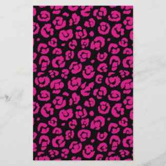 Shock rosa Black Leopard Print Brevpapper