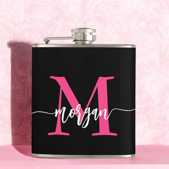 Shock rosa Black Monogram Girl's Bachelorette Part Fickplunta (Skapare uppladdad)