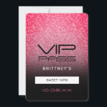 shock rosa Black Ombre Glitter Sweet 16th VIP Pass Inbjudningar<br><div class="desc">Kan anpassas efter dina behov i kostym.
© Gorjo Designs. Har gjort dig via Zazzle-plattformen. 

// Behöver du hjälp med att anpassa din design? Har andra idéer? Kontakta mig gärna (Zoe) direkt.</div>