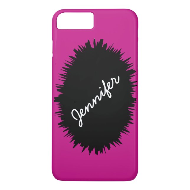 Shock rosa & Black, Personlig Namn, Exception Case-Mate iPhone Skal (Baksida)