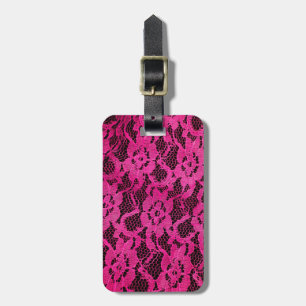 Shock rosa/Black Snöre-look Bagagebricka